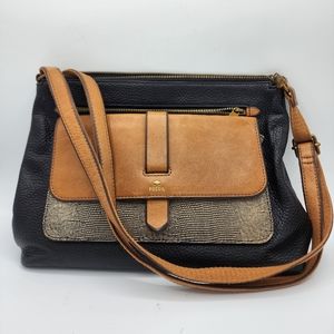 Fossil Cow Hide McKinley Leather Crossbody Handbag